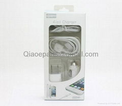 4in1 Charger iPhone 5G Earphones + Wall Charger + Car Charger + Lightning Cable