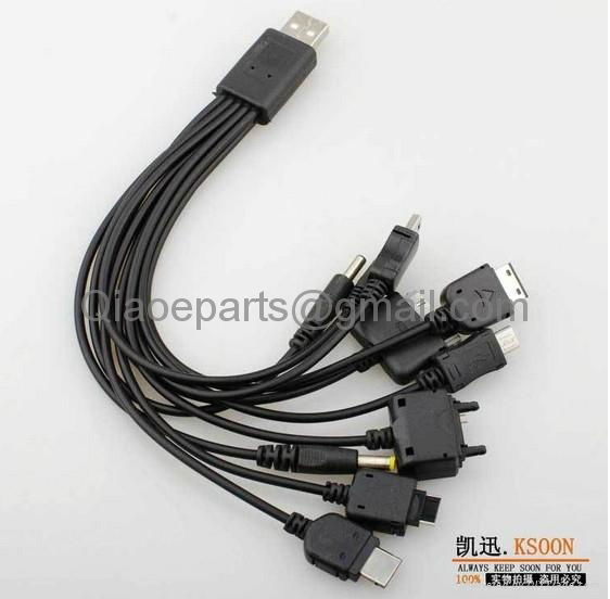 Portable 10 in 1 USB charge cable charger for Multiple Universal Cell Phone