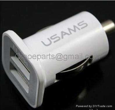  USAMS 3.1 Amps Dual Universal USB Car Charger Designed for Apple Smart Phones