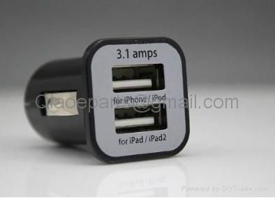  USAMS 3.1 Amps Dual Universal USB Car Charger Designed for Apple Smart Phones 3