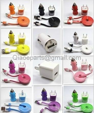 Candy Color 3 in 1 micro Wall Charger + Car Charger + USB Charger for Samsung  