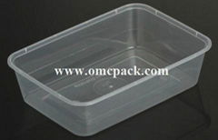 pp rectangular disposable food container 650ml