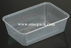 Rectangular pp microwaveable food container 750ml