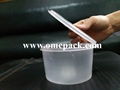 16oz plastic round container with hinged