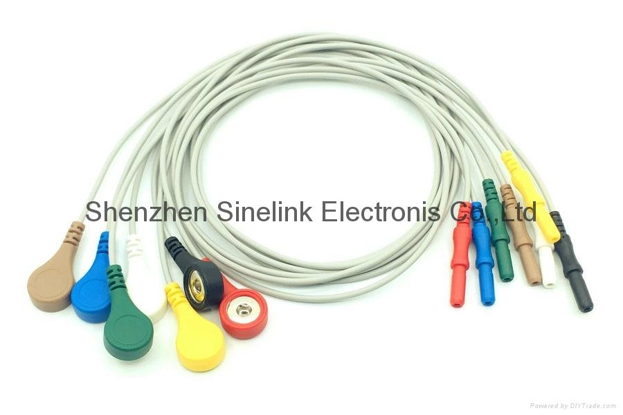 Holter cables, 7 leads, DIN Plug, IEC 1