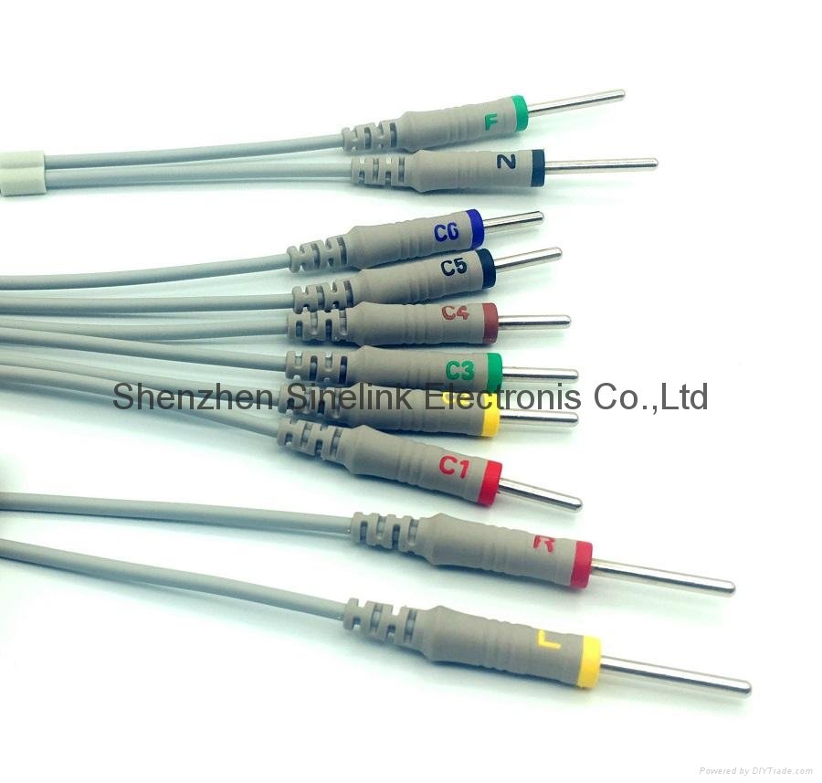Shanghai Kohden One Piece EKG Cable with 10 Leadwires，IEC 2