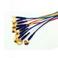 10colors/set, Φ2.0Pin, 1.5 Din Gold cup electrode Cable 3