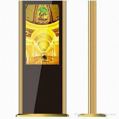 65inches Full HD LCD player  indoor stand floor with touch screen and air fan