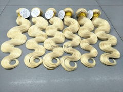 blonde #613 remy human hair weft tangle free no shedding good quality