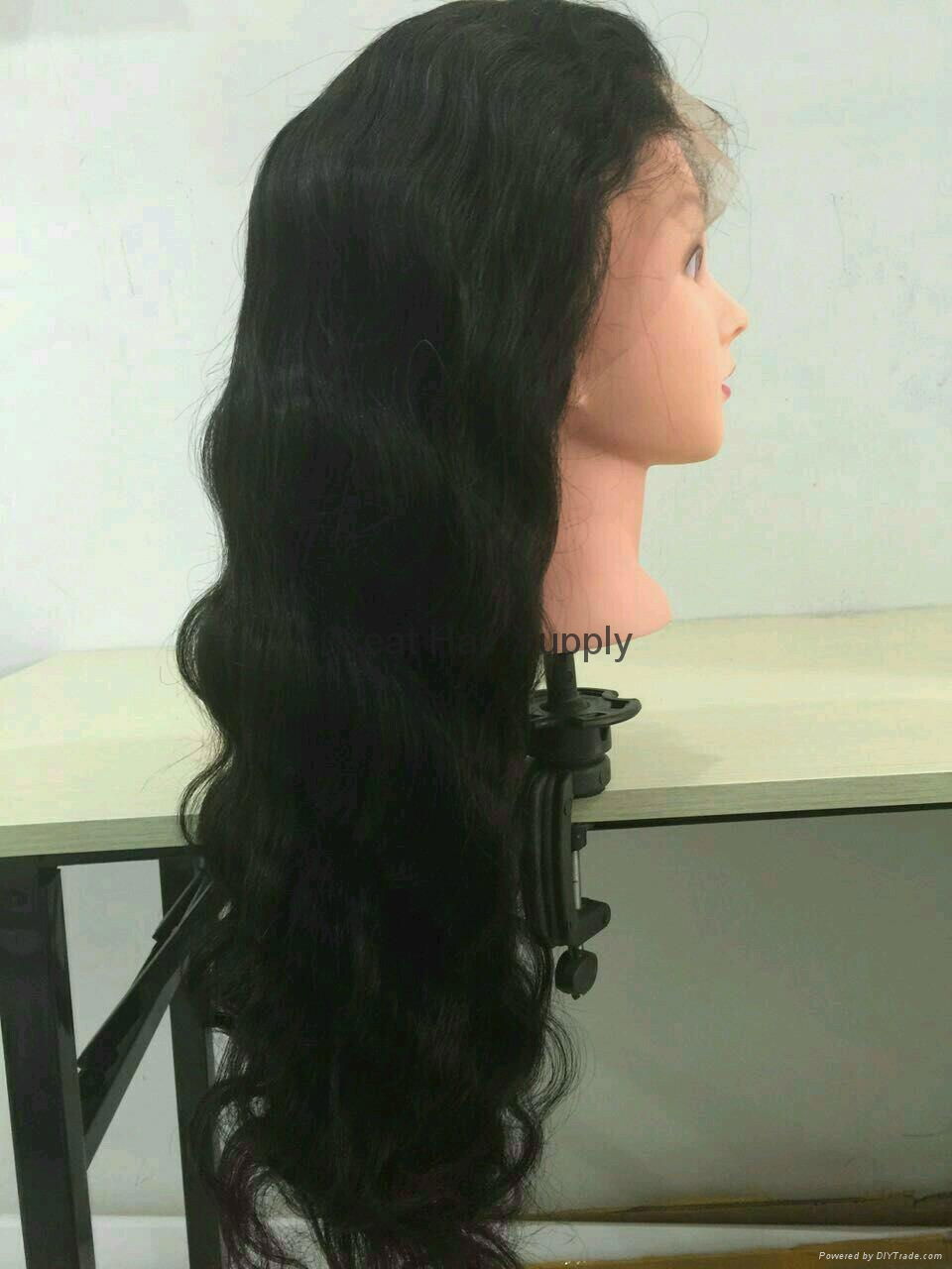 body wave full lace wigs virgin brazilian human hair density 120% 4