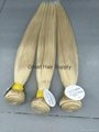 blonde #613 remy human hair weft tangle free no shedding good quality 4