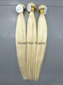 blonde #613 remy human hair weft tangle free no shedding good quality 5