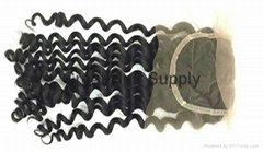 14 inch swiss lace closure deep curl base size 4*4inch good quality