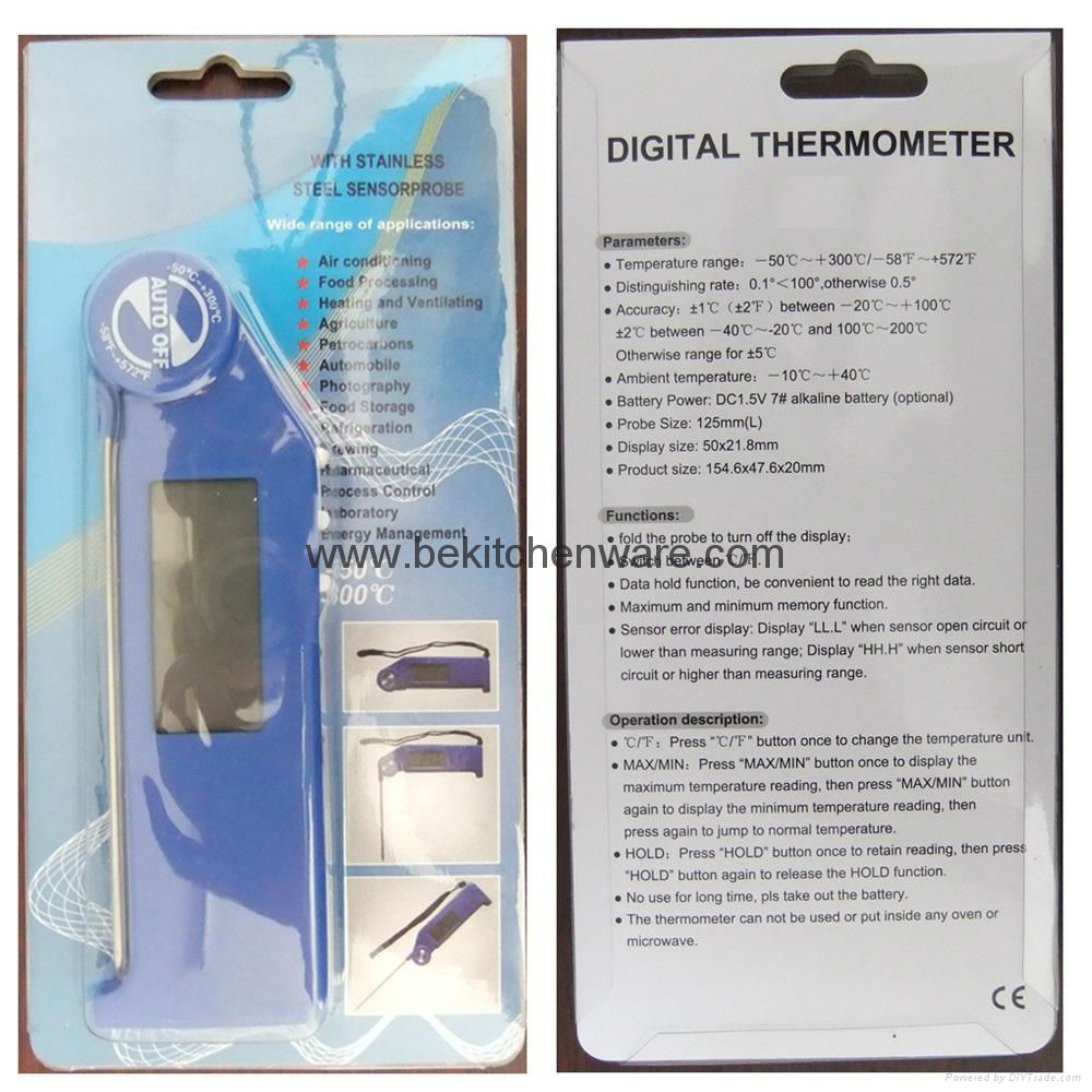 Digital folding probe household kitchen cooking thermometer 2