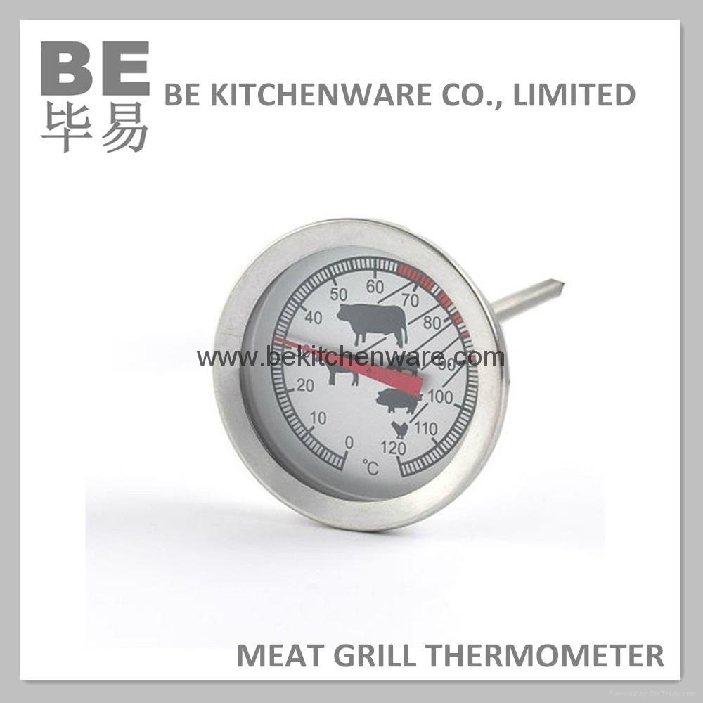 Instant read mechanical microwave meat thermometer