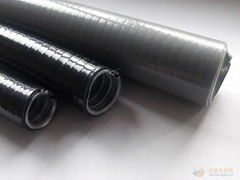 Flat flexible plastic coated metal