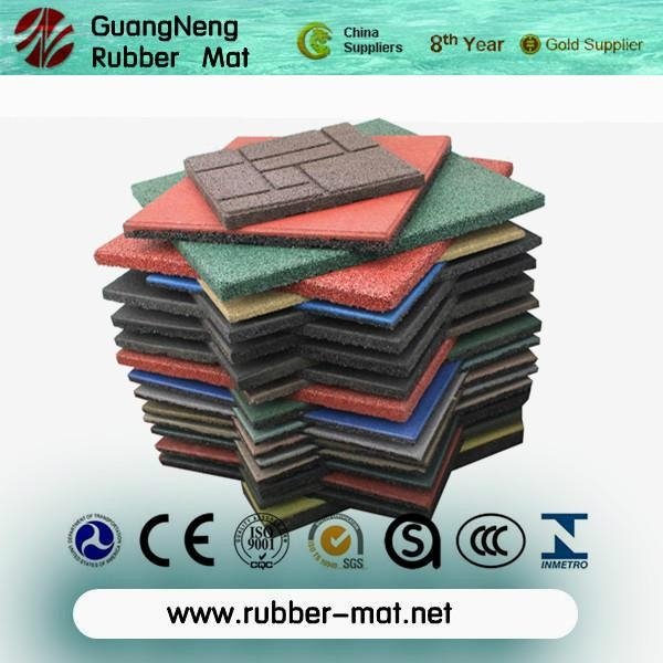 Anti-abrasion outdoor Sideway rubber tiles block rubber stones