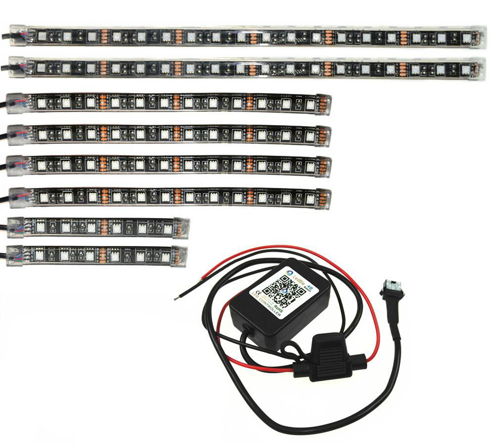 Bluetooth Control 8 All Color Led Strip Motorcycle LED Light Kit