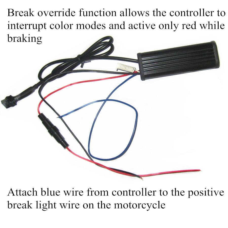 Multi-Color Led Strip Kit With Remote & Brake Warming For Motorcycle Lighitng 4