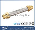 304 316L stainless steel corrugated flexible air condition hose with brass nut 2