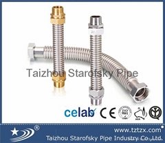304 316L stainless steel corrugated flexible air condition hose with brass nut