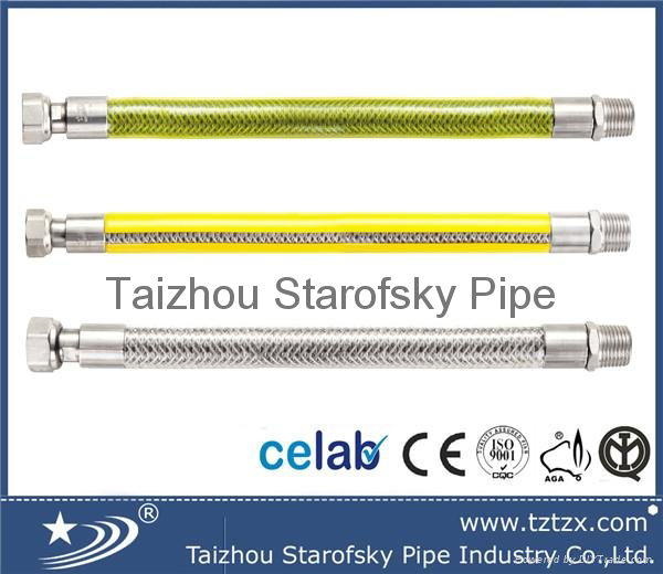 EN14800 stainless steel braided gas hose with PVC cover 2