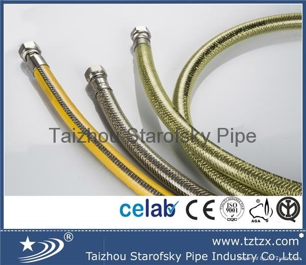EN14800 stainless steel braided gas hose with PVC cover 4