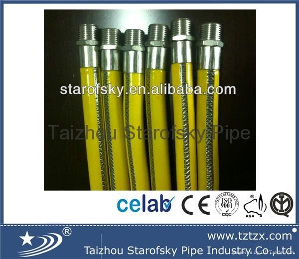 EN14800 stainless steel braided gas hose with PVC cover 5