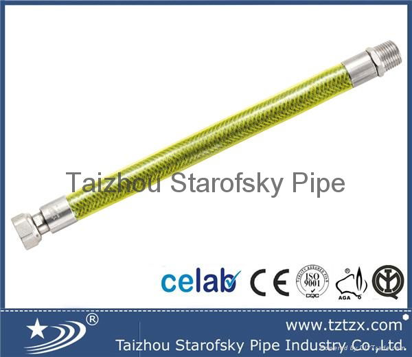 Stainless steel braided flexible natural gas hoses EN14800