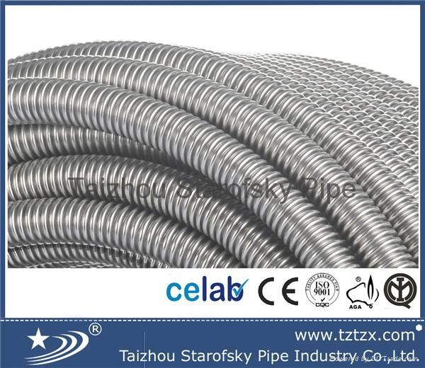 U shape stainless steel corrugated high extensible flexible water hose 4