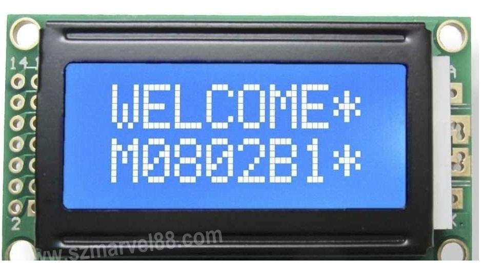 M0802B-B5,0802 Character Dot-matrix LCM, LCD Module,STN Blue,5V