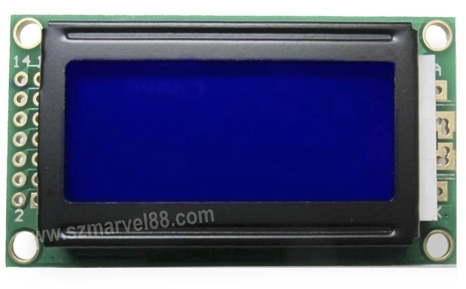 M0802B-B5,0802 Character Dot-matrix LCM, LCD Module,STN Blue,5V 2
