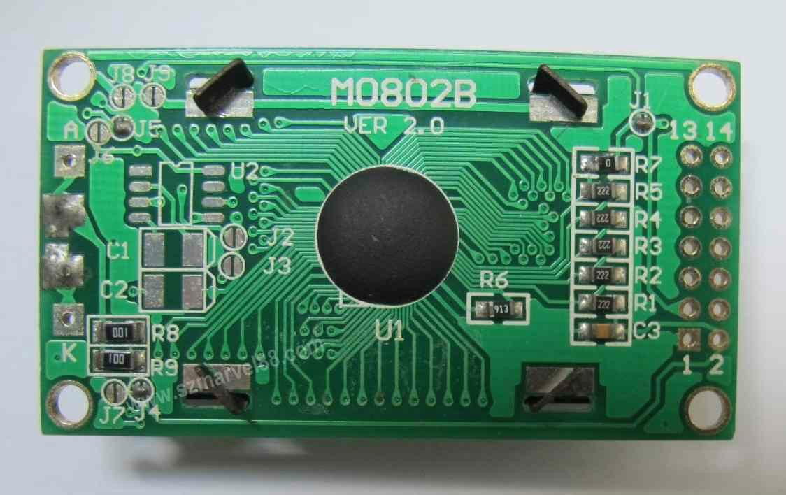 M0802B-B5,0802 Character Dot-matrix LCM, LCD Module,STN Blue,5V 3