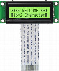 M1602E-Y5,1602 Character Dot-matrix LCM, LCD Module,STN Yellow-Green,5V