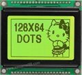 12864图形点阵液晶屏模组，STN黄绿屏，5V