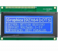 M19264B-B5,12864 Graphics LCD Module, 192x64 Display, STN blue