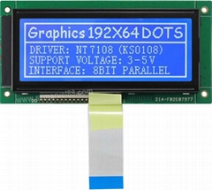 M19264C1-B5,12864 Graphics LCD Module, 192x64 Display, STN blue