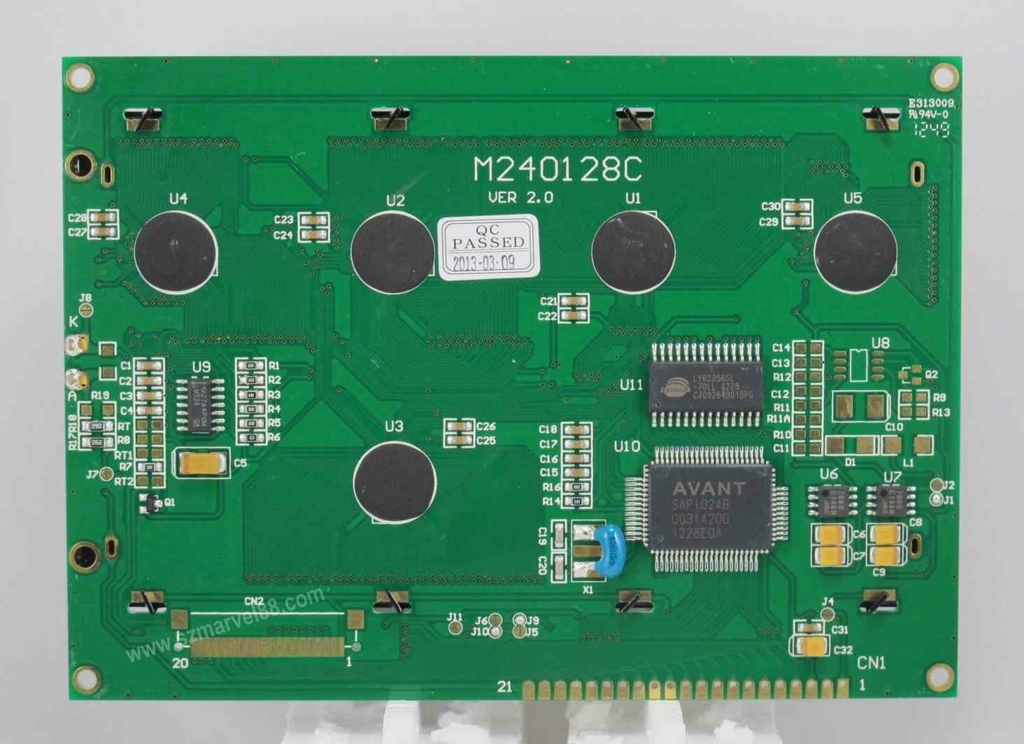 M240128C-B5,240128圖形點陣液晶屏模組，STN藍屏，5V 3