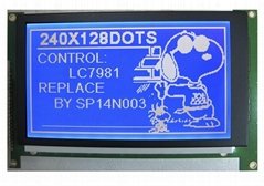 M240128J1-B5,240128 Graphics LCD Module, 240x128 Display, STN blue