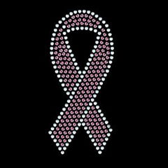 Pink ribbon rhinestone transfer 