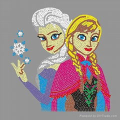 Frozen Anna Elsa Rhinestud Transfers Rhinestone Motif For Tshirts 