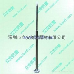 Galvanized single needle lightning rod