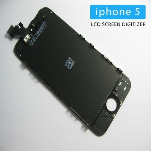 iphone 5 LCD screen digitizer assemble for iphone 5 black and white color 3