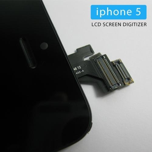 iphone 5 LCD screen digitizer assemble for iphone 5 black and white color 4