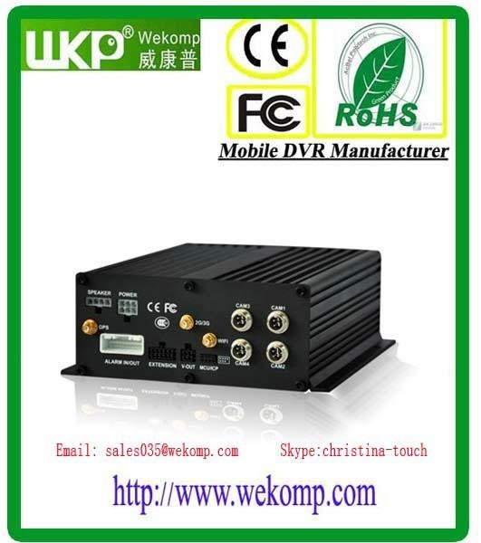 WKP 3G 4CH HDD Vehicle Mobile DVR BW Series Video Surveillance Car Security