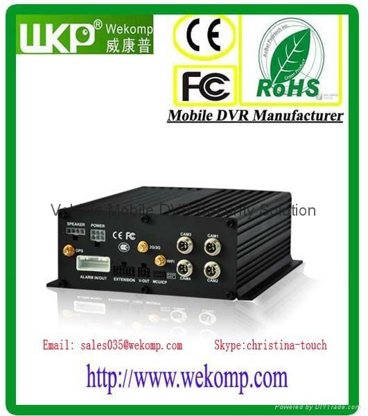 WKP 3G 4CH HDD Vehicle Mobile DVR BW Series Video Surveillance Car Security 4