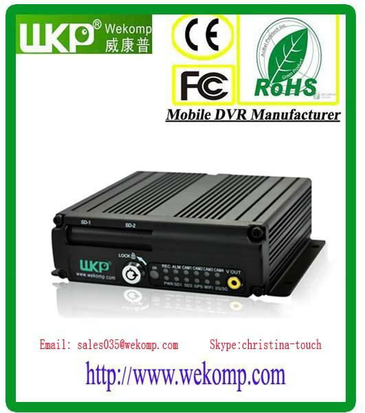 3G 4CH Dual SD Card Mobile DVR H.264 Anti-vibration DVR Vehicle Video Surveillan 3