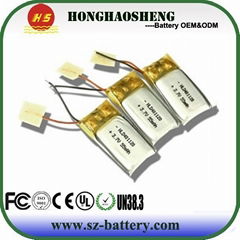 Small 3.7v 55mah 401120 rechargeable lithium polymer battery for bluetooth