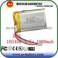 3.7v 1800mah 103450 rechargeable lithium polymer battery 1