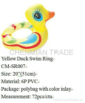 YELLOW DUCK SWIM RING